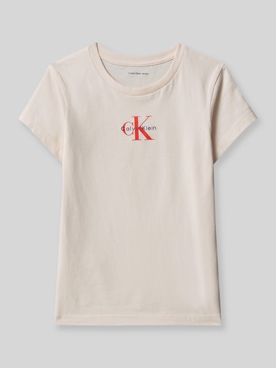 Calvin Klein Jeans Regular Fit T-Shirt aus reiner Baumwolle Rosa 2