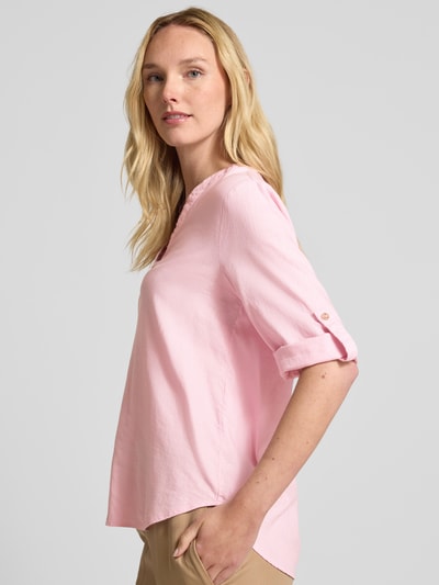 s.Oliver RED LABEL Regular Fit Blusentop aus Leinen-Viskose-Mix Rosa 3