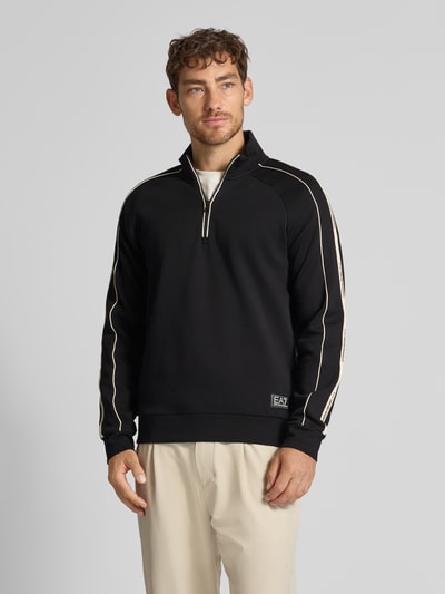 EA7 Emporio Armani Sweatshirt mit Stehkragen und Reißverschluss Black 4