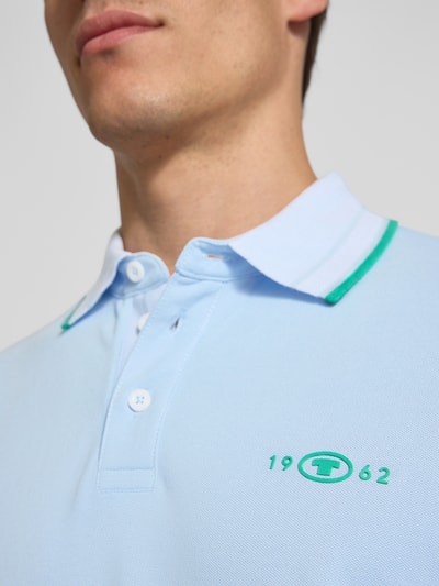 Tom Tailor Regular Fit Poloshirt aus Baumwoll-Mix Hellblau 3
