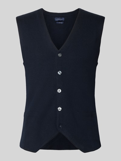 Christian Berg Men Slim Fit Weste aus Woll-Mix Marine 1