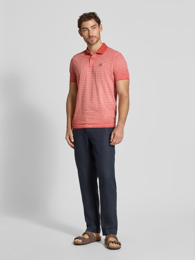 Lerros Regular Fit Poloshirt mit Label-Detail Modell 'SLUB' Rot 1