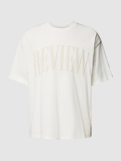 REVIEW Oversized T-shirt met labelprint Offwhite - 2