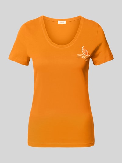 s.Oliver RED LABEL T-Shirt mit Motiv-Print Orange 2