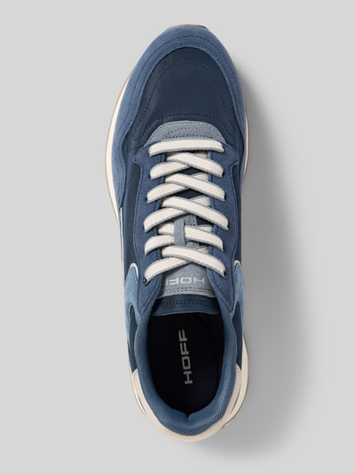 Produktfoto, Sneaker aus Leder-Textil-Mix Modell 'City' von HOFF in Blau mit abgerundeter Spitze, Schnürung, Gummisohle, Herren, Oberansicht, Absatzhöhe 3 cm, Schafthöhe 10 cm, Schaftweite 7 cm