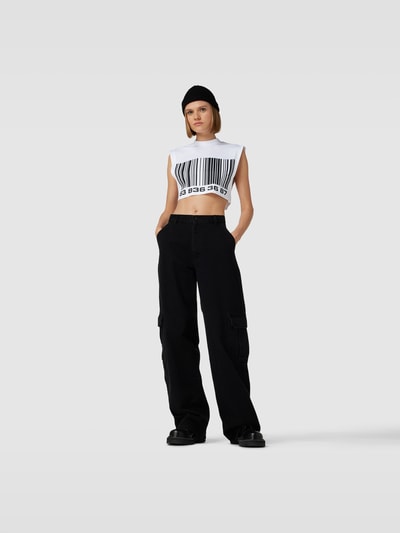 VTMNTS Cropped T-Shirt mit Label-Print Weiss 1