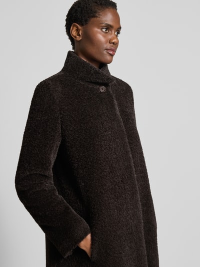 ICONS Cinzia Rocca Wollmantel mit Stehkragen Dunkelbraun 3