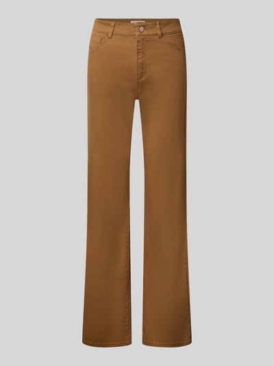 Produktfoto, Straight Fit Stoffhose im 5-Pocket-Design von Christian Berg Woman in Braun, Baumwoll-Mix mit Viskose, Strasssteinbesatz