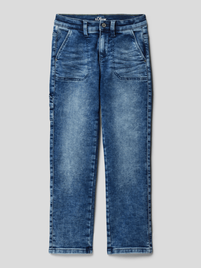 s.Oliver RED LABEL Slim fit jeans met steekzakken Blauw - 1