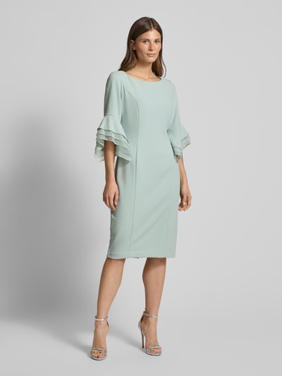 Adrianna Papell Knielanges Cocktailkleid mit Rundhalsausschnitt Mint 1