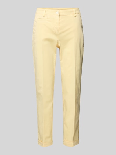 Cambio Spodnie o skróconym kroju slim fit model ‘STELLA’ Jasnożółty 2