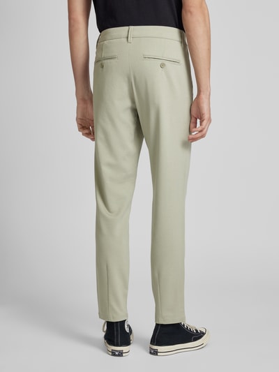 Only & Sons Tapered fit stoffen broek met ceintuurlussen, model 'MARK' Rietgroen - 5