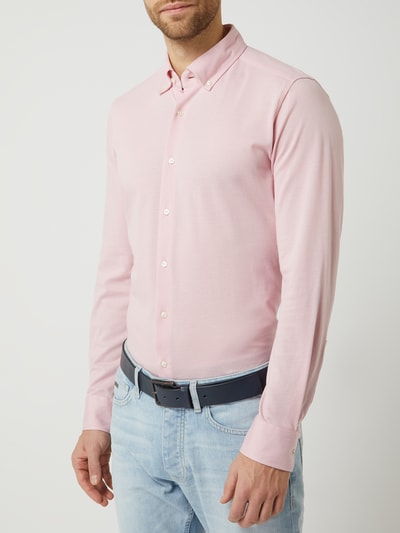 JOOP! Slim fit zakelijk overhemd van piqué, model 'Pero' Rosé - 4