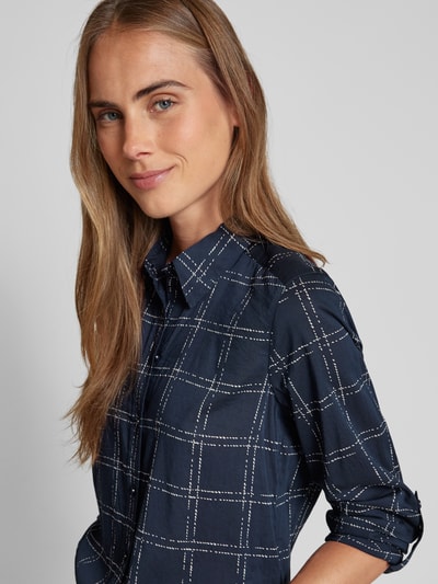 Tom Tailor Regular fit overhemdblouse met all-over motief Donkerblauw - 3