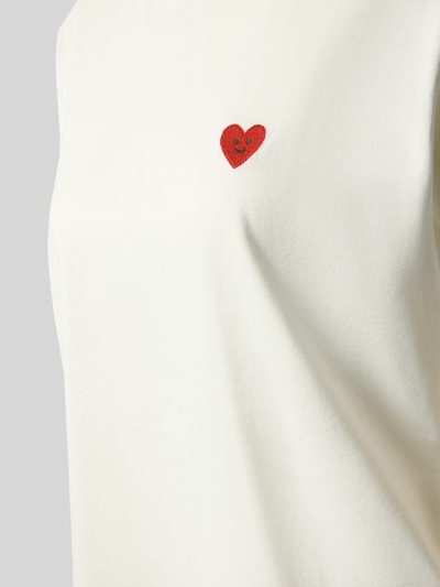 Jake*s Casual Pyjama-Oberteil mit Motiv-Stitching Offwhite 2