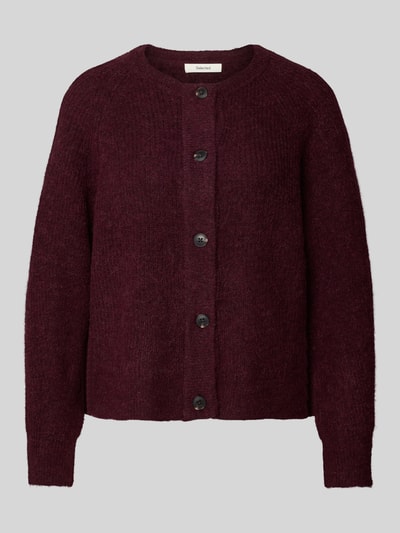 Selected Femme Regular Fit Strickjacke aus Woll-Mix mit Alpaka Modell 'LULU' Pflaume 2