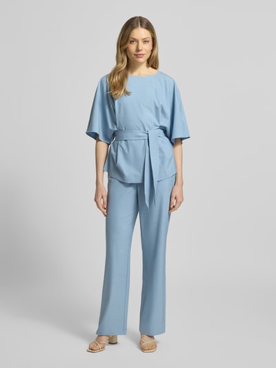 MOS MOSH Relaxed Fit Bluse aus Viskose-Mix Modell 'Rikas' Hellblau Melange 1