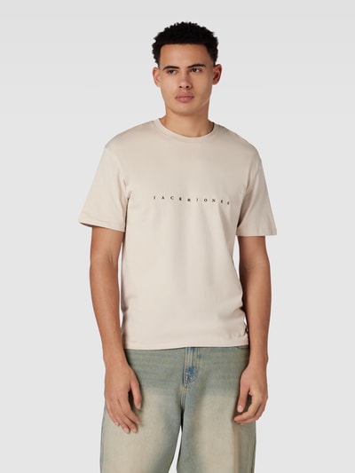 Jack & Jones T-shirt met labelprint, model 'STAR' Offwhite - 4