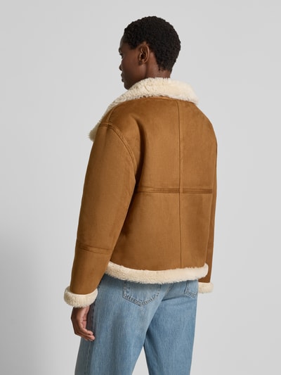 s.Oliver RED LABEL Regular Fit Jacke in Lederoptik mit Stehkragen Camel 5