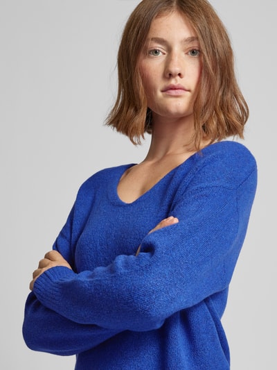 Tom Tailor Denim Relaxed Fit Strickpullover mit V-Ausschnitt Royal 3