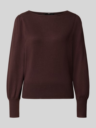 Produktfoto, Regular Fit Pullover aus Viskose-Mix von zero, Damen Pullover in Strick-Optik, U-Boot-Ausschnitt, elastische Abschlüsse