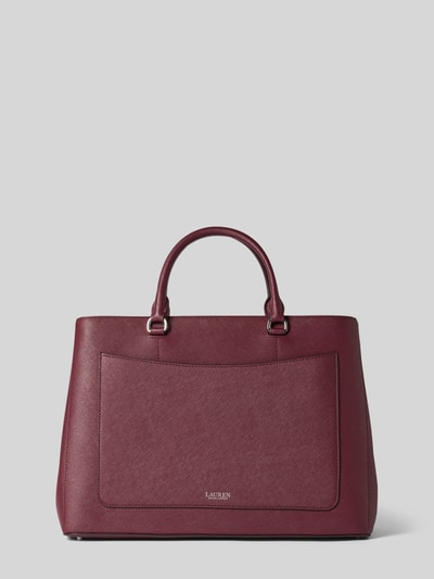 Lauren Ralph Lauren Torebka ze skóry cielęcej z uchwytami i paskiem na ramię Bordowy 4
