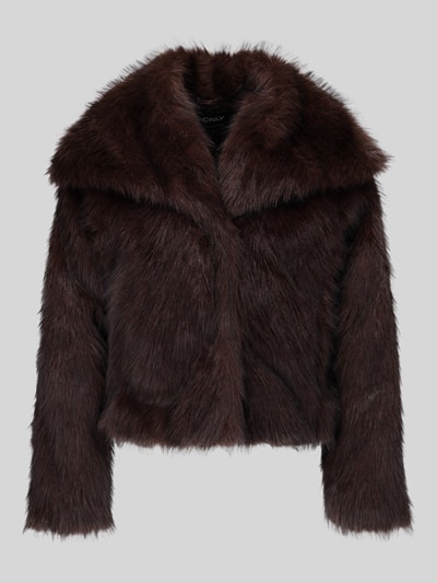 ONLY Relaxed Fit Webpelzjacke Cropped Modell 'DAWN LIFE' Schoko 2