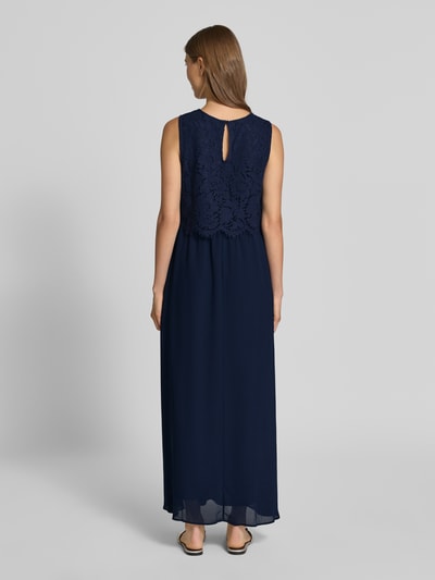 Vila Długa sukienka z koronką i wycięciem z tyłu Granatowy 5