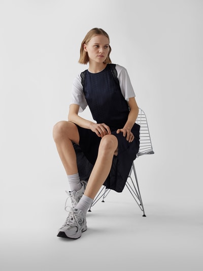 Zadig & Voltaire Seidenkleid mit Allover-Muster Marineblau 6
