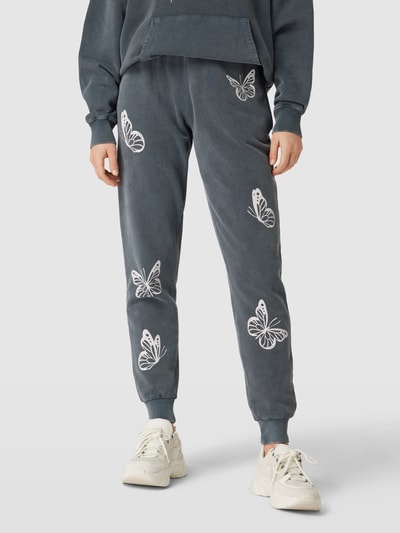 REVIEW Sweatpants mit Motiv-Print Anthrazit 4