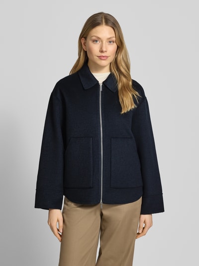 OPUS Jas van lanaanwolmix model 'Hilvyn' Marineblauw - 4