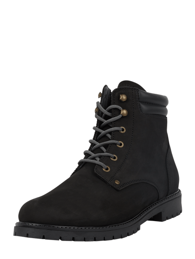 Selected Homme Boots van nubuckleer, model 'Michael' Zwart - 1