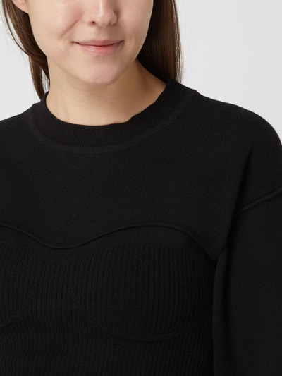 Mango Cropped Pullover aus Viskosemischung Modell 'Gabi' Black 3