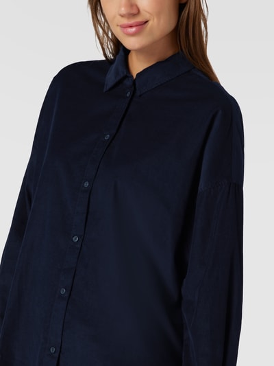 Marc O'Polo Overhemdblouse in ribcordlook Marineblauw - 3