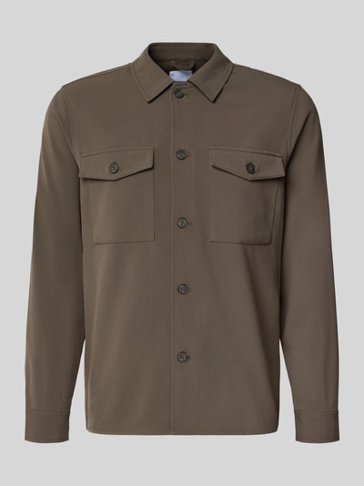 Lindbergh Hemdjacke mit Knopfleiste Schlamm 2