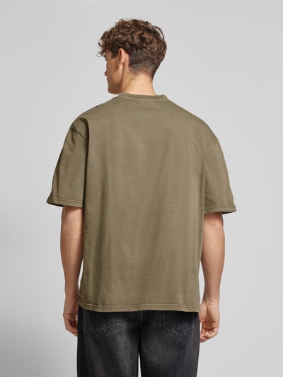 Pegador Oversized T-Shirt mit Label-Stitching Oliv 5