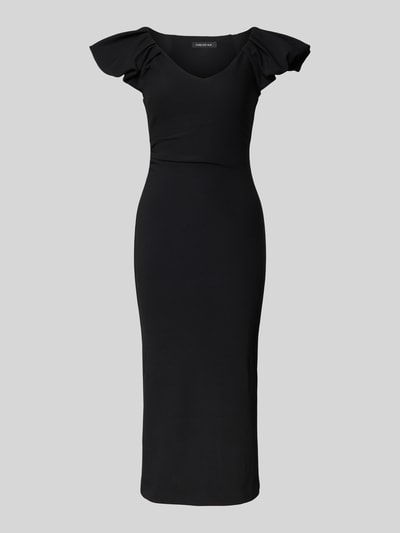 Forever New Knielänge Cocktailkleid mit Rüschen Modell 'Makenna' Black 2