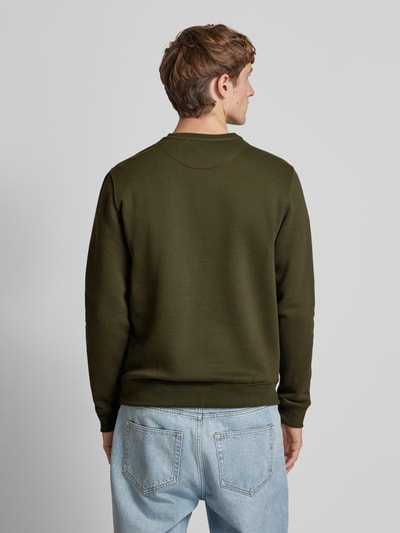 Blend Sweatshirt met ribboorden, model 'Downton' Donkergroen - 5