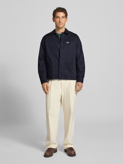 Lacoste Regular Fit Freizeithemd aus reiner Baumwolle Marine 1