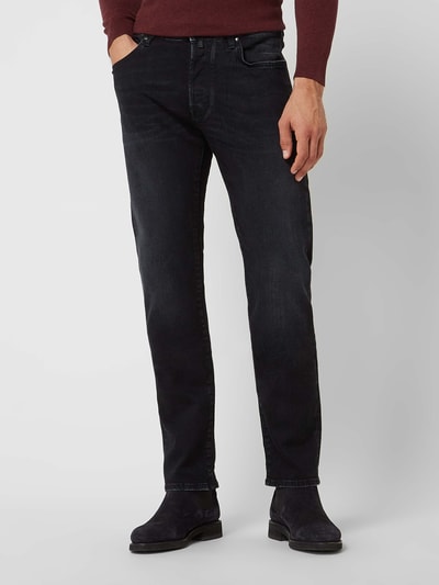 Jacob Cohen Regular fit jeans met stretch, model 'Bard' Antraciet - 4