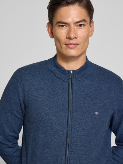 Fynch-Hatton Strickjacke mit Logo-Stitching Jeansblau 3