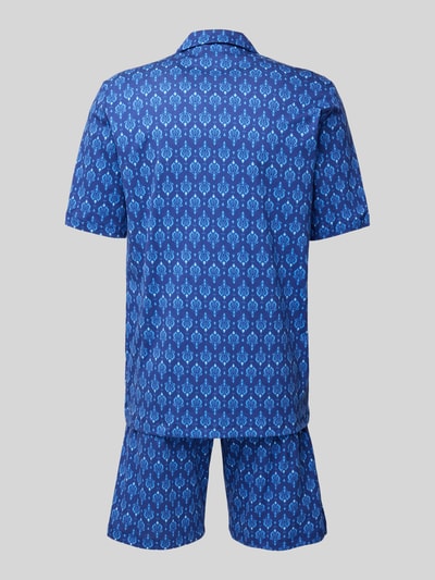 Hanro Pyjama mit Eingrifftaschen Modell 'Night&Day' Blau 3