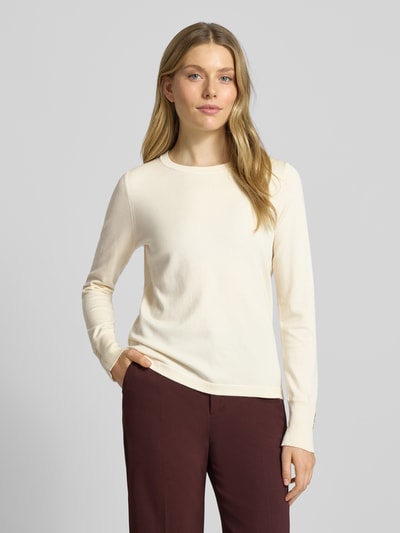 Christian Berg Woman Selection Gebreide pullover met ronde hals Ecru - 4