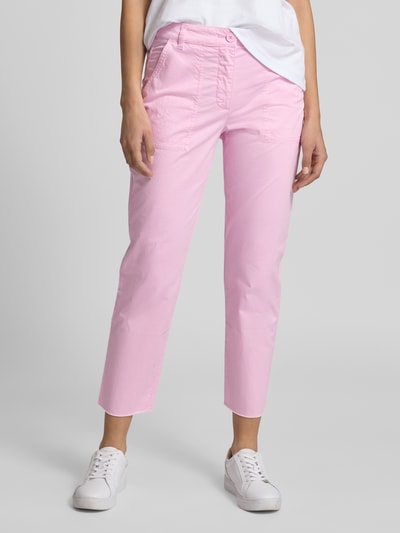 Marc Cain Feminine fit broek met verkorte pasvorm en steekzakken Felroze - 4