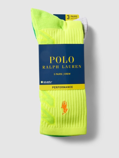 Polo Ralph Lauren Underwear Socken mit Logo-Stitching im 3er-Pack Neon Gruen 3