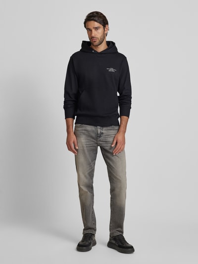 Jack & Jones Premium Hoodie met labelprint, model 'BLACHAD' Zwart - 1