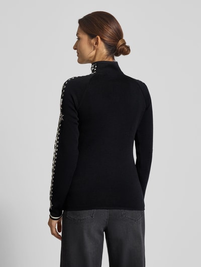 Dale of Norway Gebreide pullover van wol met ritssluiting, model 'Geilo' Zwart - 5