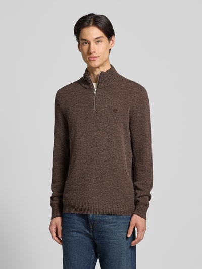 MCNEAL Strickpullover aus Lammwolle Schoko Melange 4