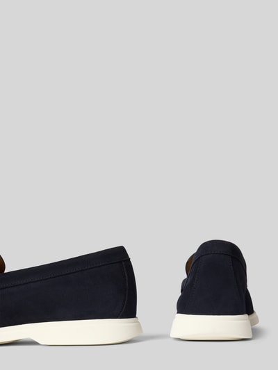BOSS Lederloafer mit Label-Prägung Modell 'Sienne' Marine 2