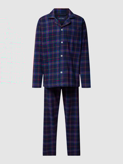 Christian Berg Men Pyjama mit Allover-Muster Marineblau 2